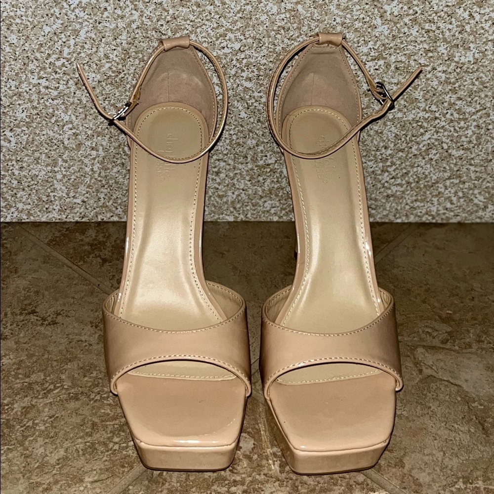 Tan high heels